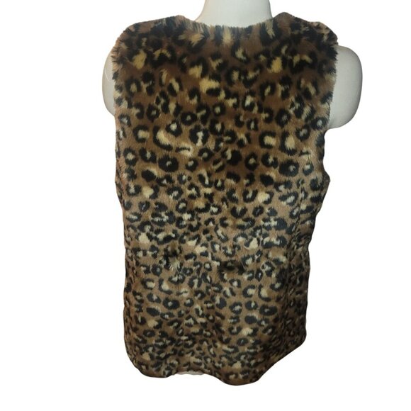 Leopard Print Faux Fur Vest‎ With Satin Lining By Forever 21 Size L - Picture 3 of 7